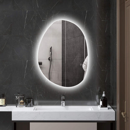 LED koupelnové zrcadlo, nastavitelné světlo a barva, 80x60 cm