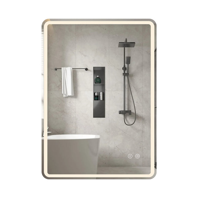 LED Bathroom Mirror, Anti-Fog, Dimmable, 80x60 cm