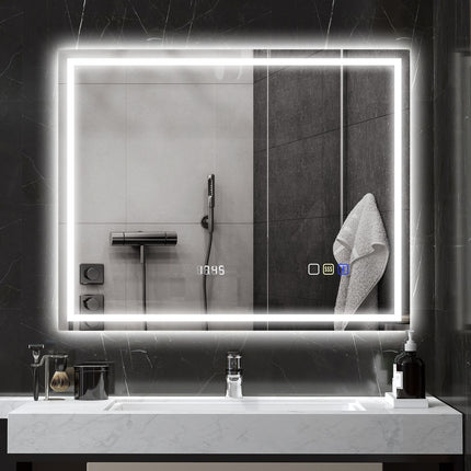 LED Badezimmerspiegel, Bluetooth, 80x100 cm, Touch-Steuerung