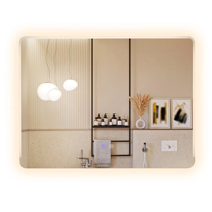 LED koupelnové zrcadlo se 3 barvami světla, nemlžící, 80x60 cm