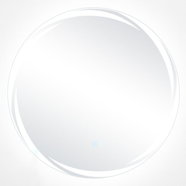 LED Bathroom Mirror with Anti-Fog, 60cm Round, Dual Lighting