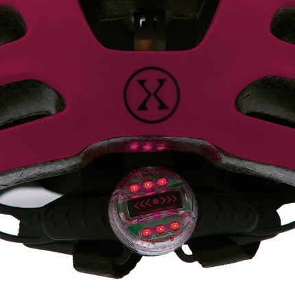 LED cyklistická helma, růžová, velikost S (51-58 cm)