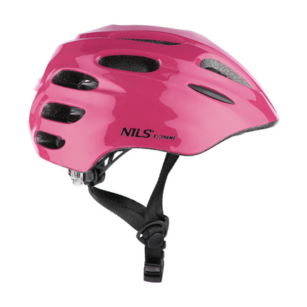 LED cyklistická helma, růžová, velikost S (51-58 cm)