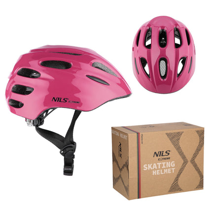 LED cyklistická helma, růžová, velikost S (51-58 cm)