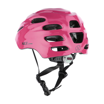 LED cyklistická helma, růžová, velikost S (51-58 cm)