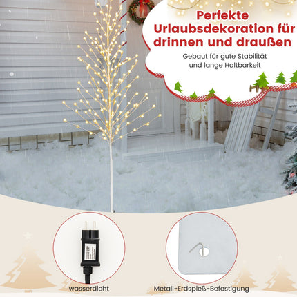 LED světelná bříza 155 cm, 168 teple bílých světel, stojan