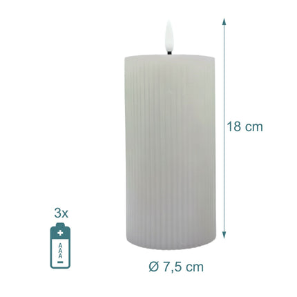 LED svíčky, pravý vosk, sada 4 ks, 18cm