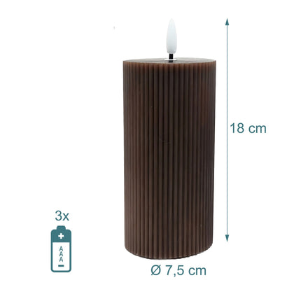 LED svíčky sada 4 ks, 18cm, pravý vosk, blikající plamen