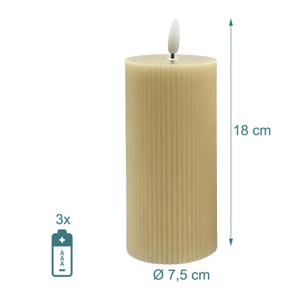 LED svíčky sada 4 ks, pravý vosk, 18cm