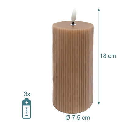 LED svíčky sada 4 ks, pravý vosk, 18cm, blikající plamen