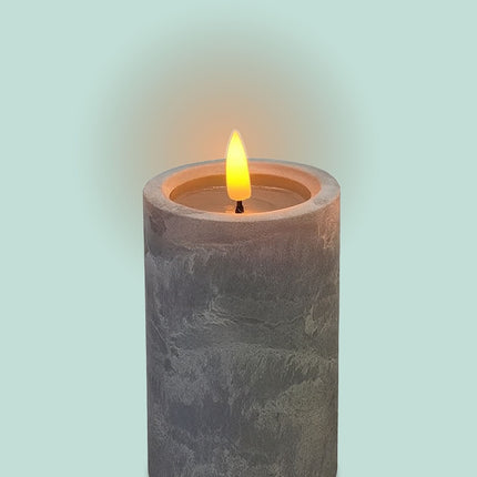 LED svíčky s časovačem, sada 3 ks – betonový vzhled