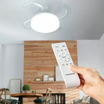 Stropní ventilátor s LED a 4 zatahovacími lopatkami Blalefan InnovaGoods bílá 72 W Ø49,5-104 cm