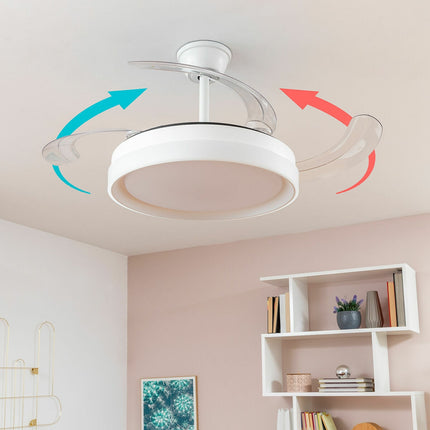 Stropní ventilátor s LED a 4 zatahovacími lopatkami Blalefan InnovaGoods bílá 72 W Ø49,5-104 cm