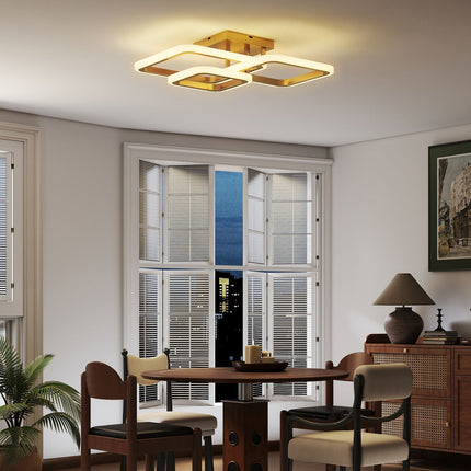 LED stropní svítidlo 40W, 4300LM, 3 barvy, zlatá, 48x46x13 cm