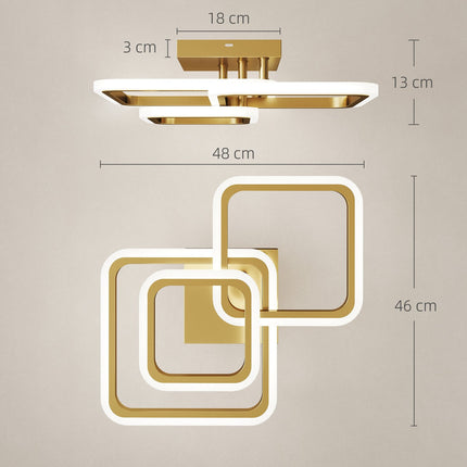 LED stropní svítidlo 40W, 4300LM, 3 barvy, zlatá, 48x46x13 cm