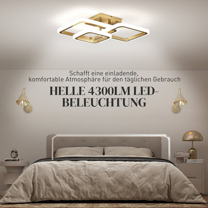 LED stropní svítidlo 40W, 4300LM, 3 barvy, zlatá, 48x46x13 cm