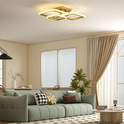 LED stropní svítidlo 40W, 4300LM, 3 barvy, zlatá, 48x46x13 cm