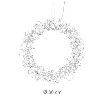 LED světelný dekorační věnec, 30cm, teple bílá