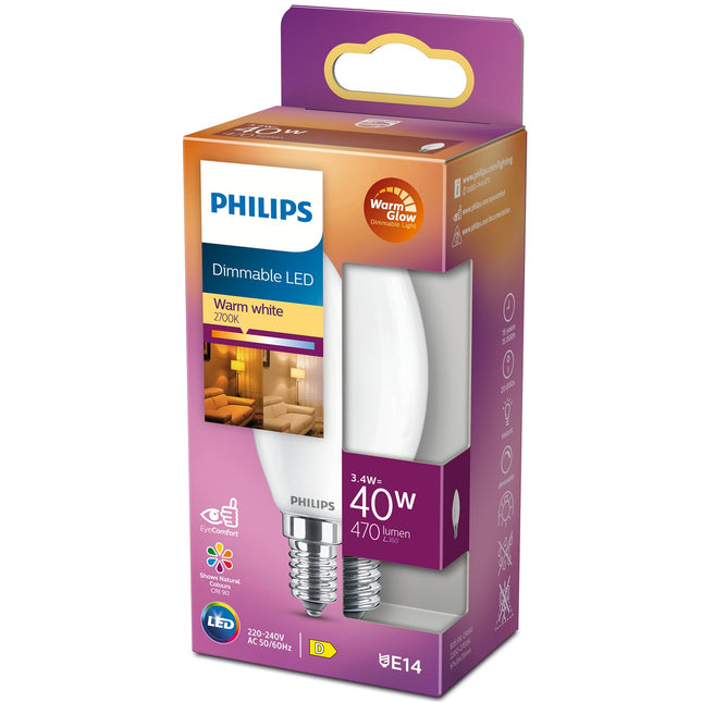 LED E14 svíčka 3.4W (40W) matná stmívatelná WarmGl 470