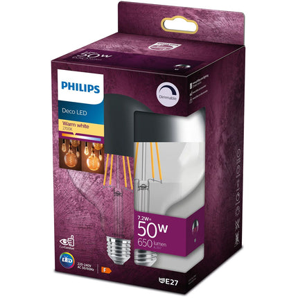 LED E27 G120 filament vrchní zrcadlení stmívatelná 50W 650lm