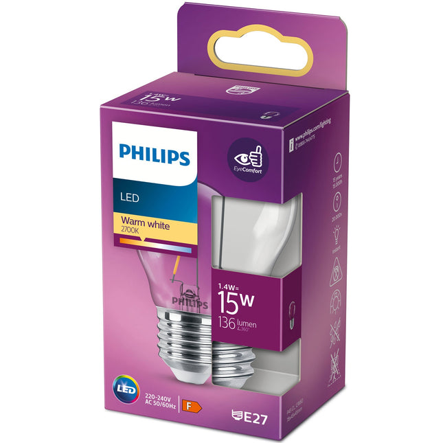 LED E27 globe 15W čirá 136lm