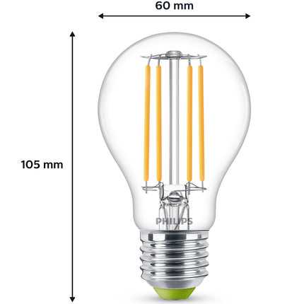 LED E27 klasická 40W čirá 485lm 3000K energetická třída A