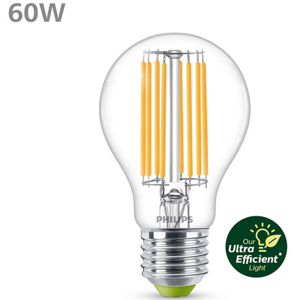 LED E27 klasická 60W čirá 840lm 3000K energetická třída A