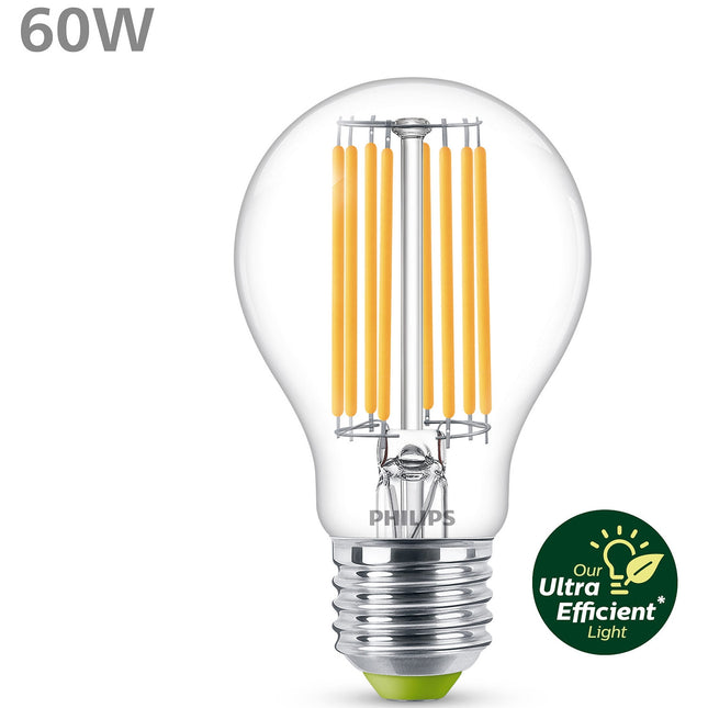 LED E27 klasická 60W čirá 840lm 3000K energetická třída A
