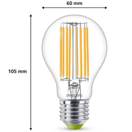 LED E27 klasická 60W čirá 840lm 3000K energetická třída A
