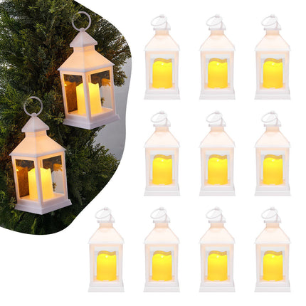 LED Flameless Candle Lanterns, 12 Pack, White