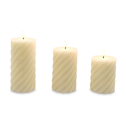 LED svíčky bez plamene z pravého vosku, sada, 3 velikosti