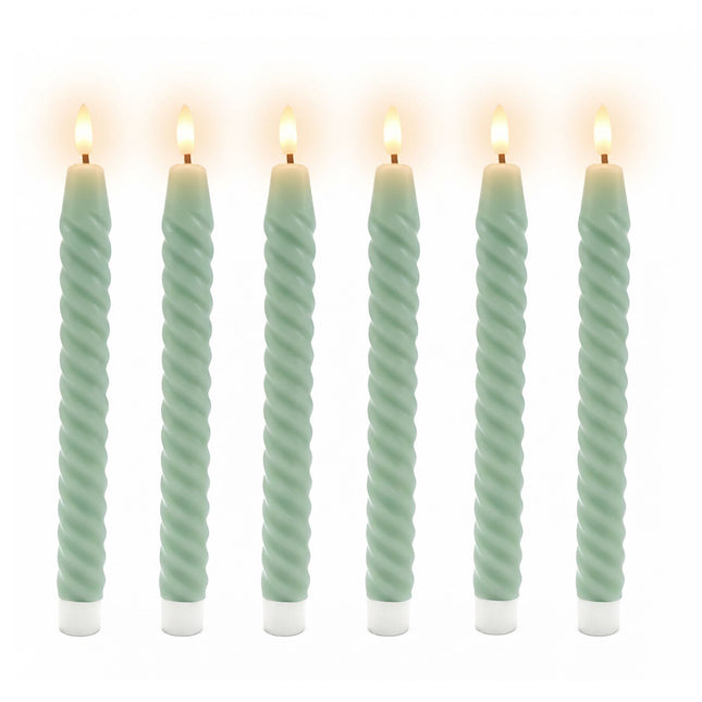 LED Flameless Taper Candles, Real Wax, Set of 6