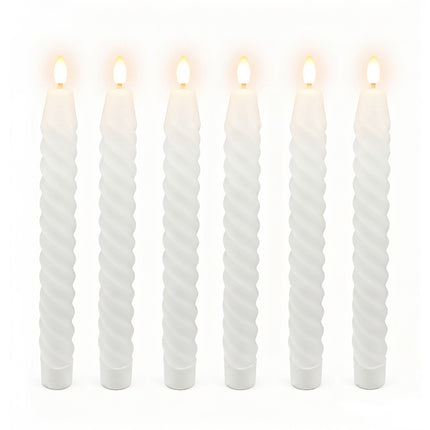 LED svíčky do svícnu bez plamene, pravý vosk, sada 6 ks