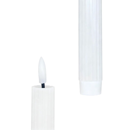 LED svíčky do svícnu bez plamene, pravý vosk, sada 6 ks