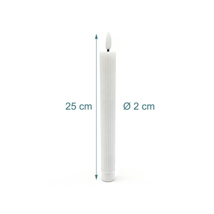 LED Flameless Wax Taper Candles, Set of 4 with Timer