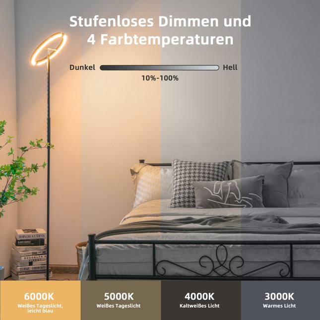 LED stojací lampa – stmívatelná 3000-6000K, dálkové ovládání