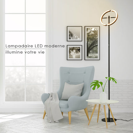 LED stojací lampa, stmívatelné dotykové ovládání, černý kov