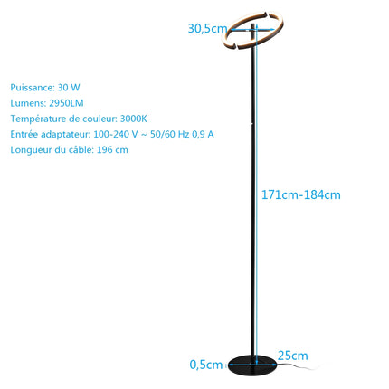 LED stojací lampa, stmívatelné dotykové ovládání, černý kov