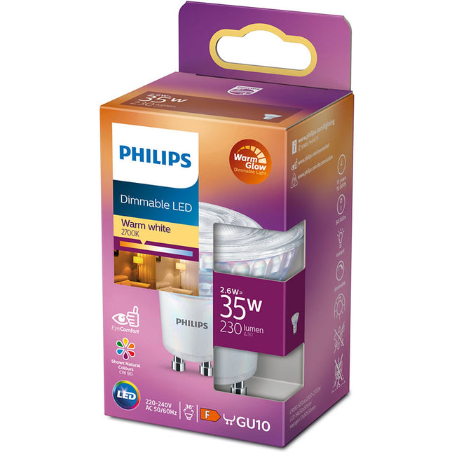 LED GU10 spot 35W stmívatelná WarmGlow 230lm
