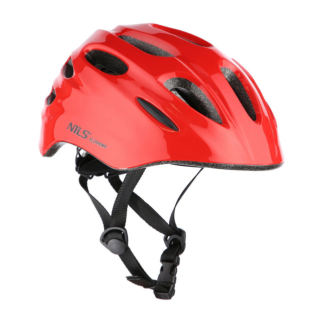 LED helma, červená, velikost S (51-58cm)