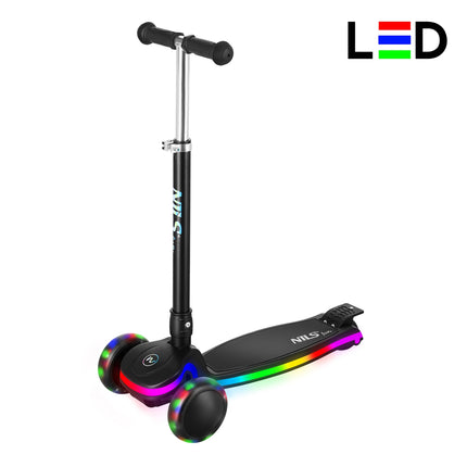 LED dětská koloběžka, nastavitelná výška, lehká