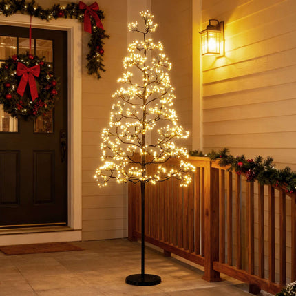 LED světelný strom 150 cm, 1000 teple bílých LED, cementový stojan
