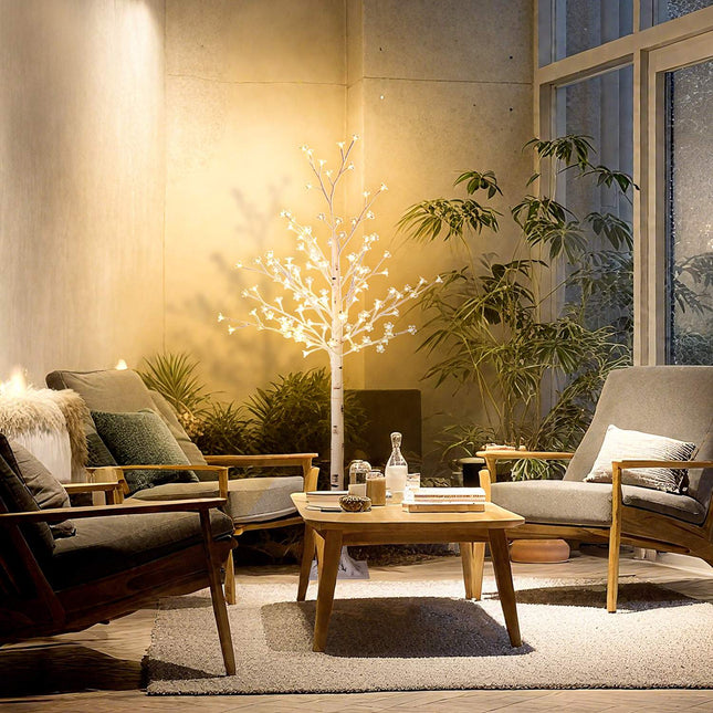 LED světelný strom, 150cm, teple bílá, dovnitř i ven