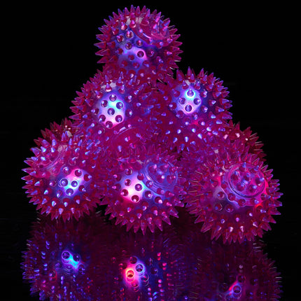 LED svítící ježkové míčky, 12 ks, červená/modrá