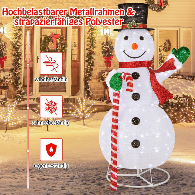 LED Lighted Snowman 150 CM, 180 Lights, Outdoor Stakes
