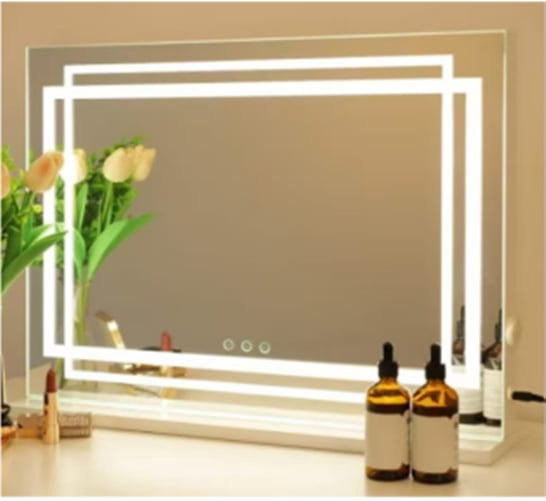 LED kosmetické zrcadlo, 3 barvy stmívatelné, dotykové, 58 cm