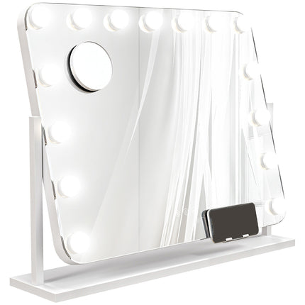 LED kosmetické zrcadlo – 3 režimy světla, stmívatelné, USB, 62.5x49.5cm