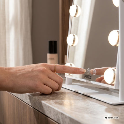 LED Makeup Mirror with 12 LEDs and 3 Light Modes, Rechargeable, 39 x 29 cm