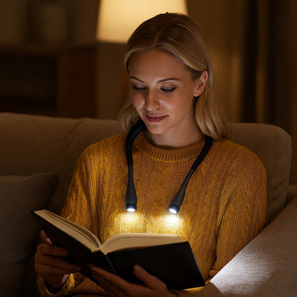 LED lampička na čtení na krk – nastavitelná, nabíjecí