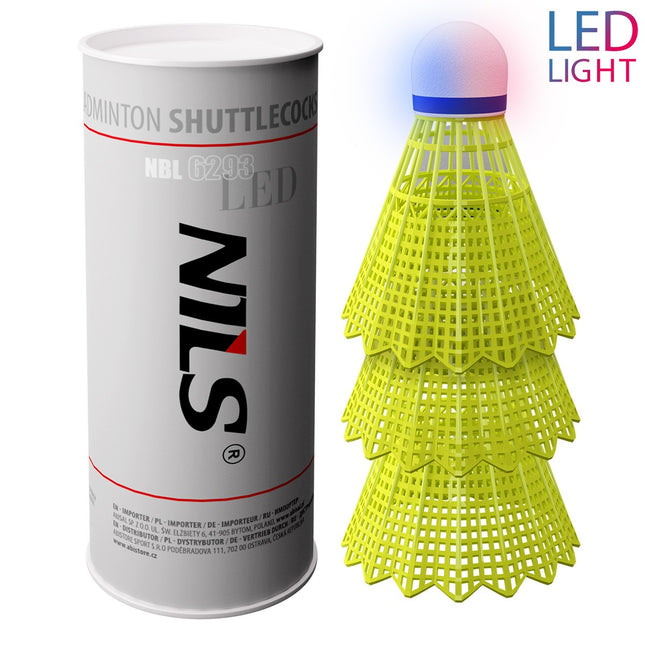 LED nylonové badmintonové košíčky, vícebarevné, 3 ks